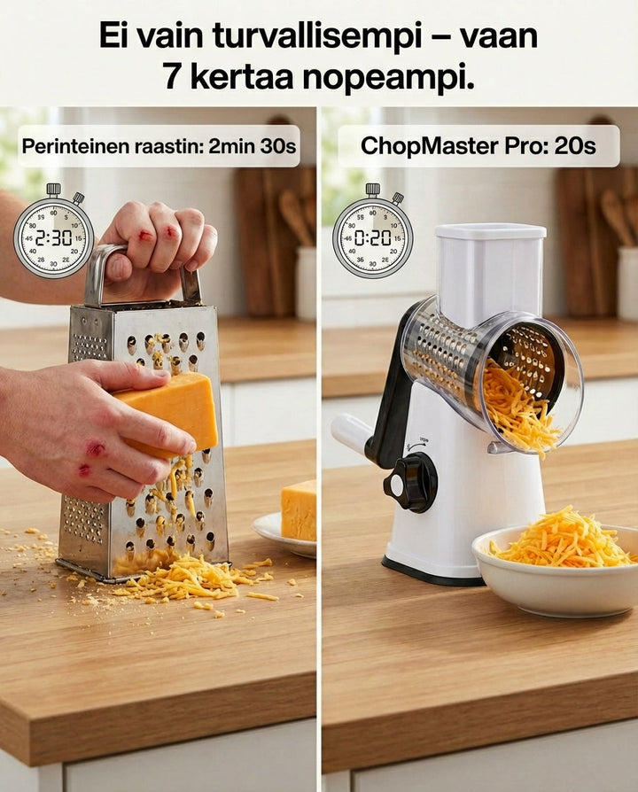 3-in-1 Rotary Vegetable Slicer with Suction Base and Interchangeable Drums