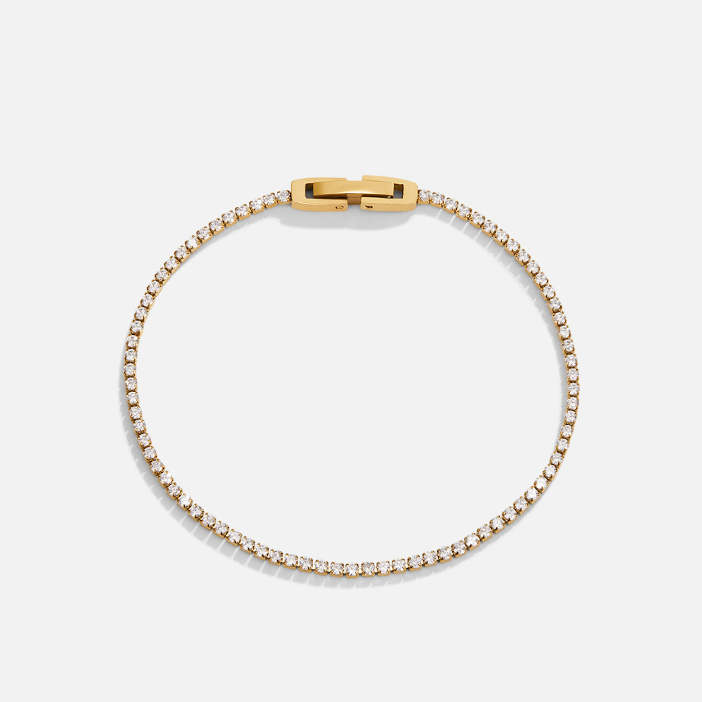 Elegant gold bracelet with sparkling crystals