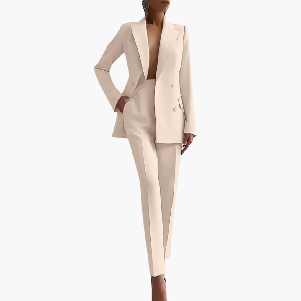 Women’s Suit Set with Blazer and Straight Trousers