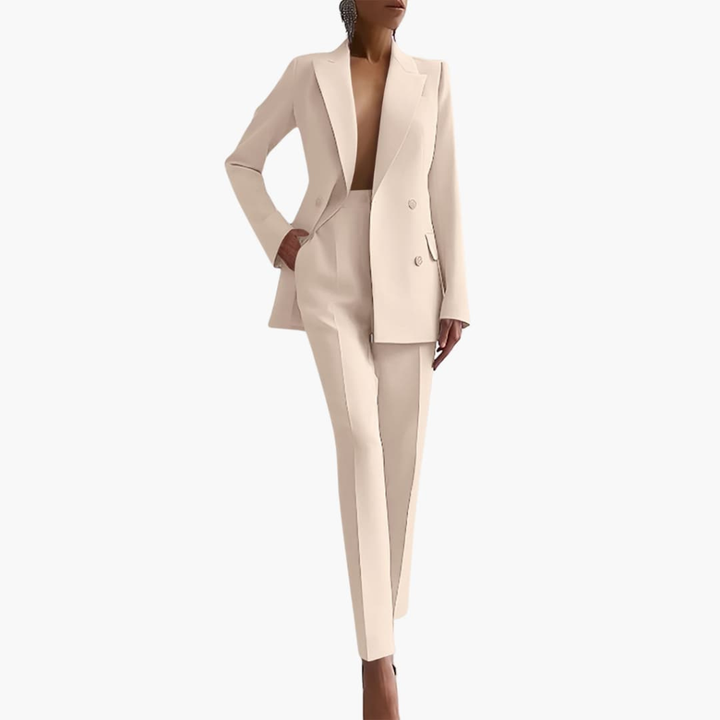 Women’s Suit Set with Blazer and Straight Trousers