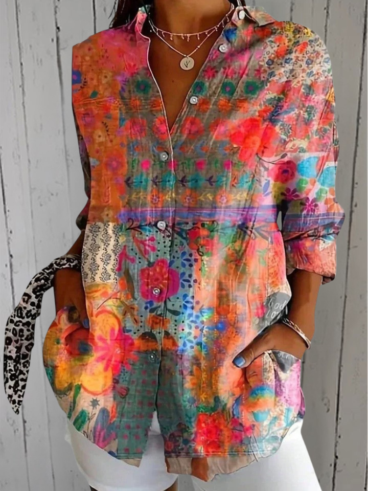 Anica Blouse with Artistic Print