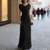 Sophisticated Off-Shoulder Pleated Gown