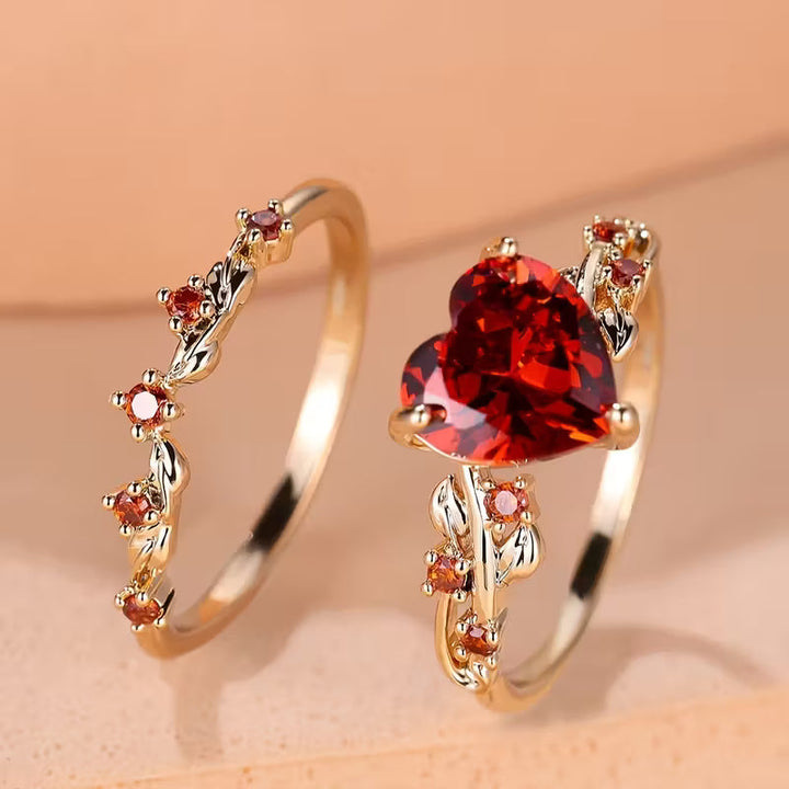 Elegant gold ring with heart accent