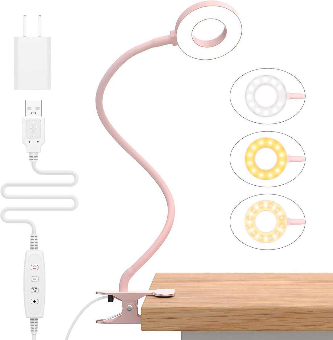 LED clip-on desk lamp with 3 colour modes and flexible gooseneck – Selvara (Buy 1 Get 1 Free)