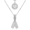 Elegant white gold initial necklace with pavé stones