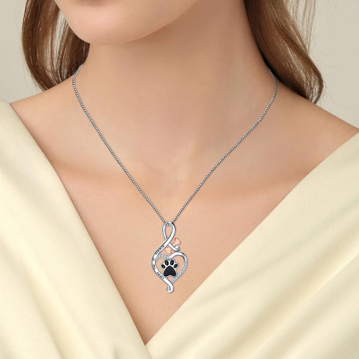 Lucky Paw Pendant with Heart, Bone & Infinity – “Always in My Heart” Pendant