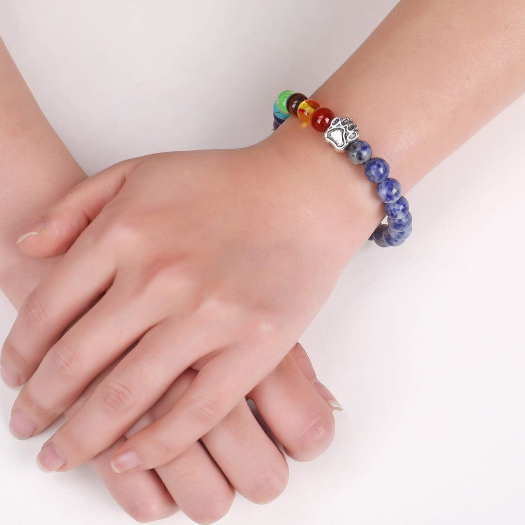 Rainbow Bridge Memorial Bracelet – 7 Chakra Beads Gift for Pet Loss
