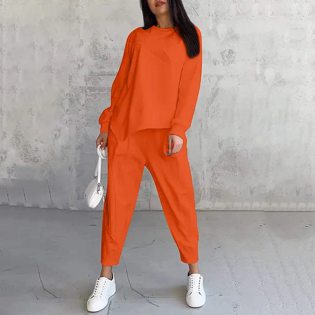 Two-piece set: casual long-sleeved sweatshirt and joggers