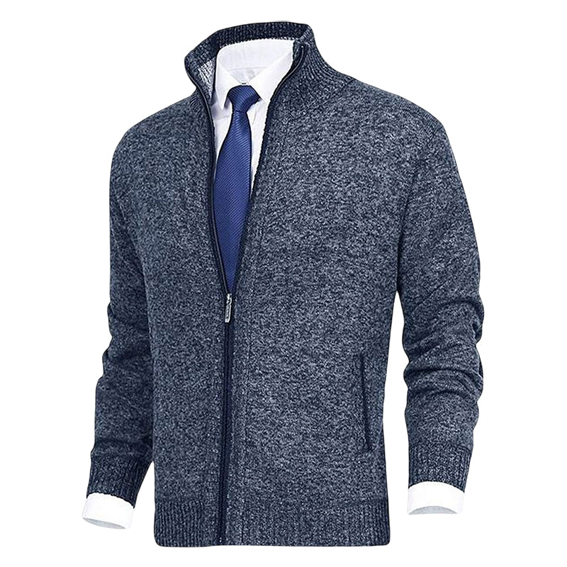 Knitted Zip-Up Cardigan for Men - Theo