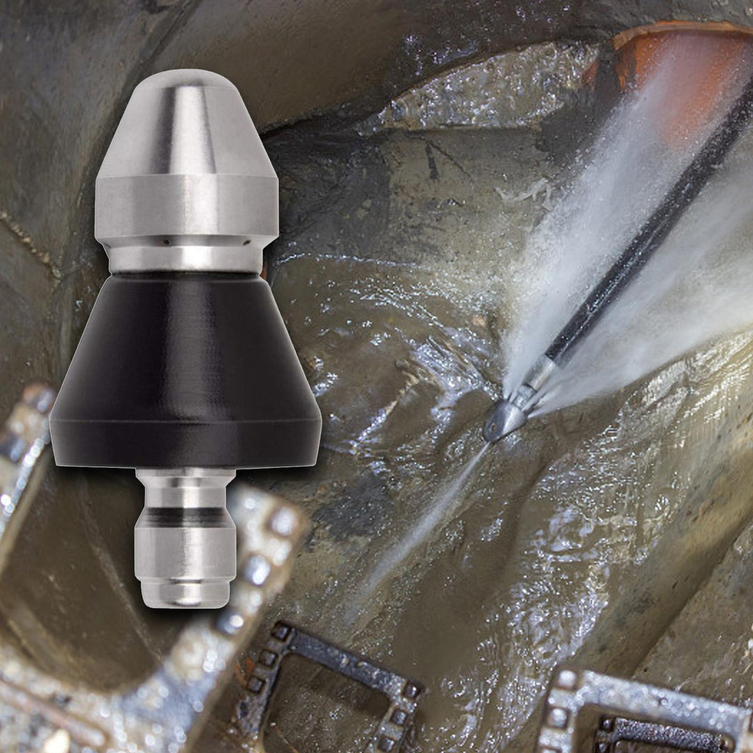 High-Pressure Sewer Cleaning Nozzle – Stainless Steel Spray for Quick Pipe Cleaning
