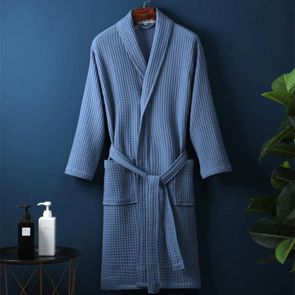 Lightweight Waffle Cotton Terry Couple Bathrobe