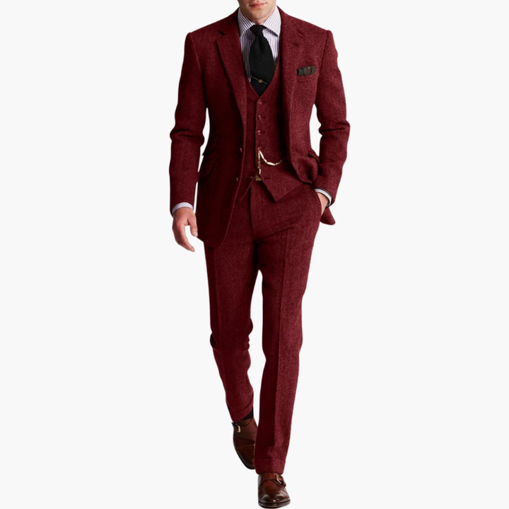 Men’s Formal Suit Set with Jacket and Vest