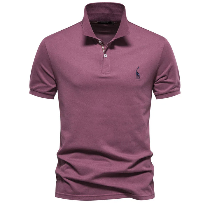 Luxe Cotton Polo with Deer Embroidery
