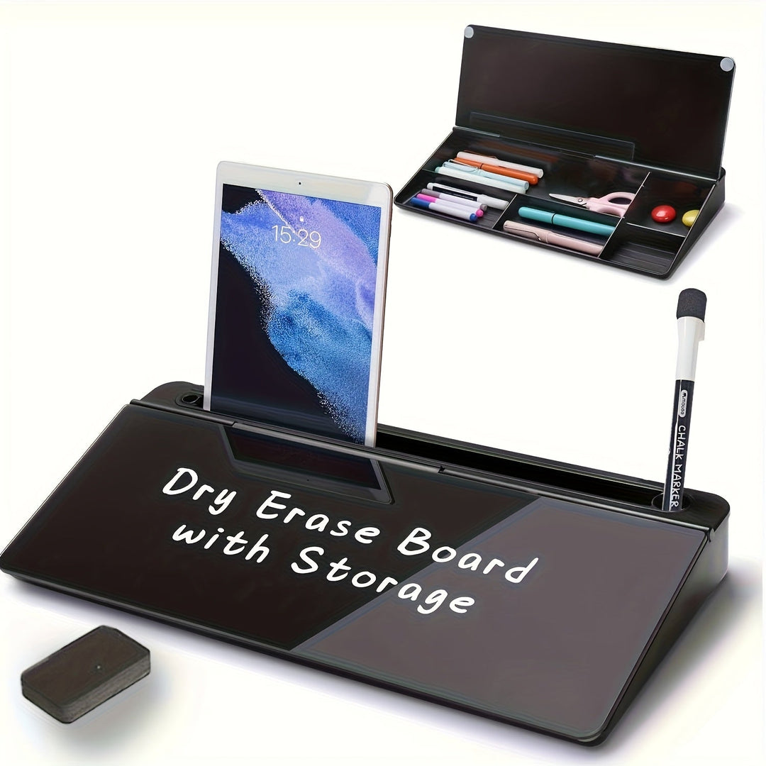 Plexiglass Whiteboard and Glass Dry Erase Board with Magnetic Desktop Organizer Marker