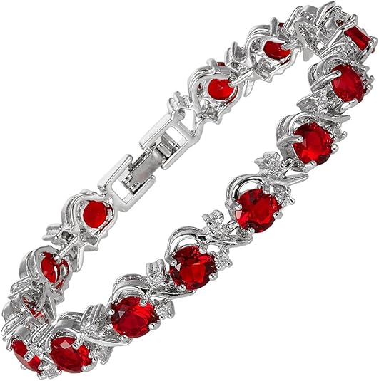 Elegant white gold tennis bracelet with sparkling cubic zirconia