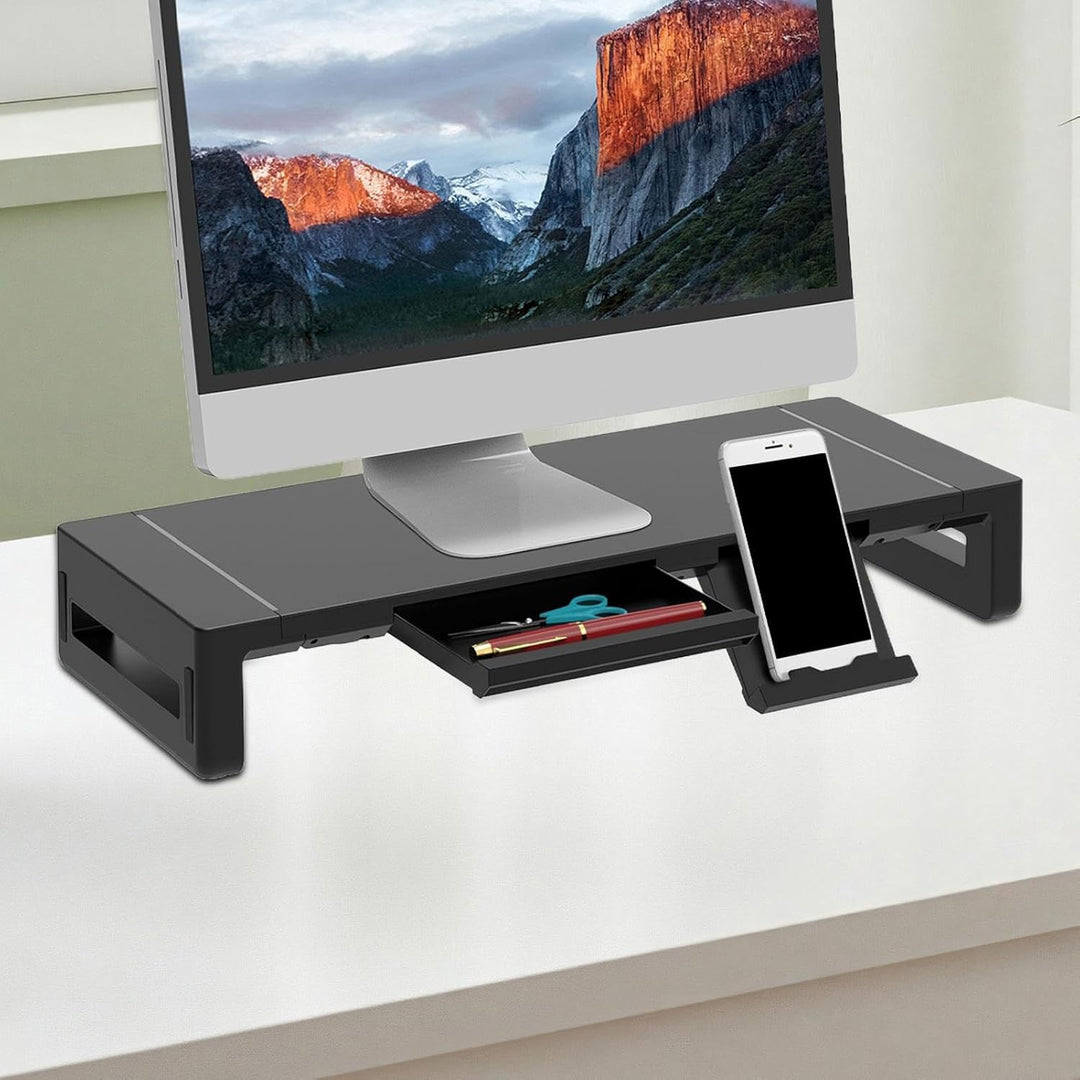 Elevation Adjustable Monitor Stand with Drawer – Stravon