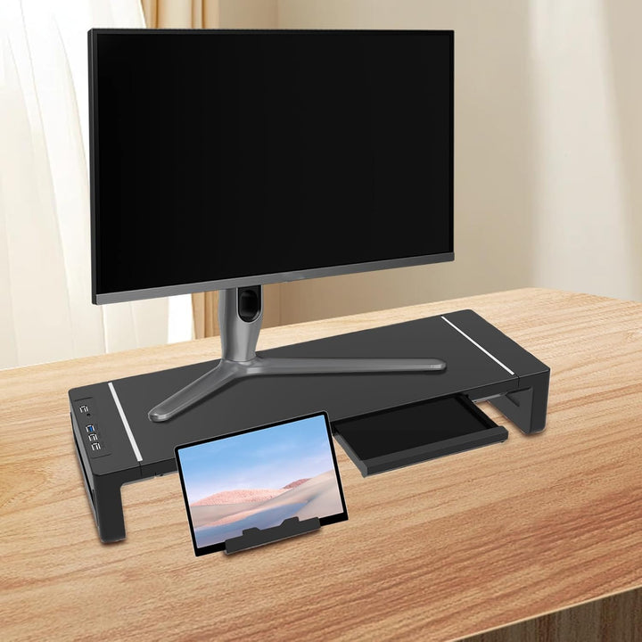 Elevation Adjustable Monitor Stand with Drawer – Stravon