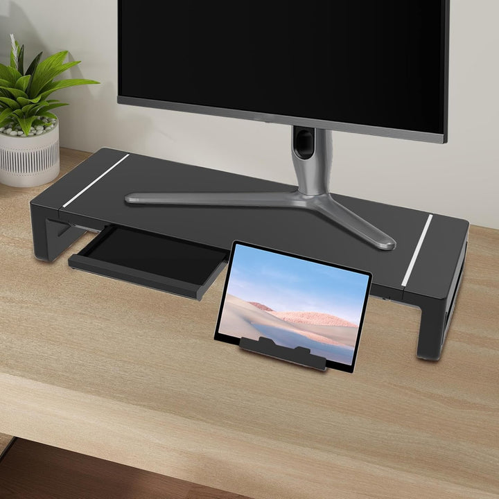Elevation Adjustable Monitor Stand with Drawer – Stravon