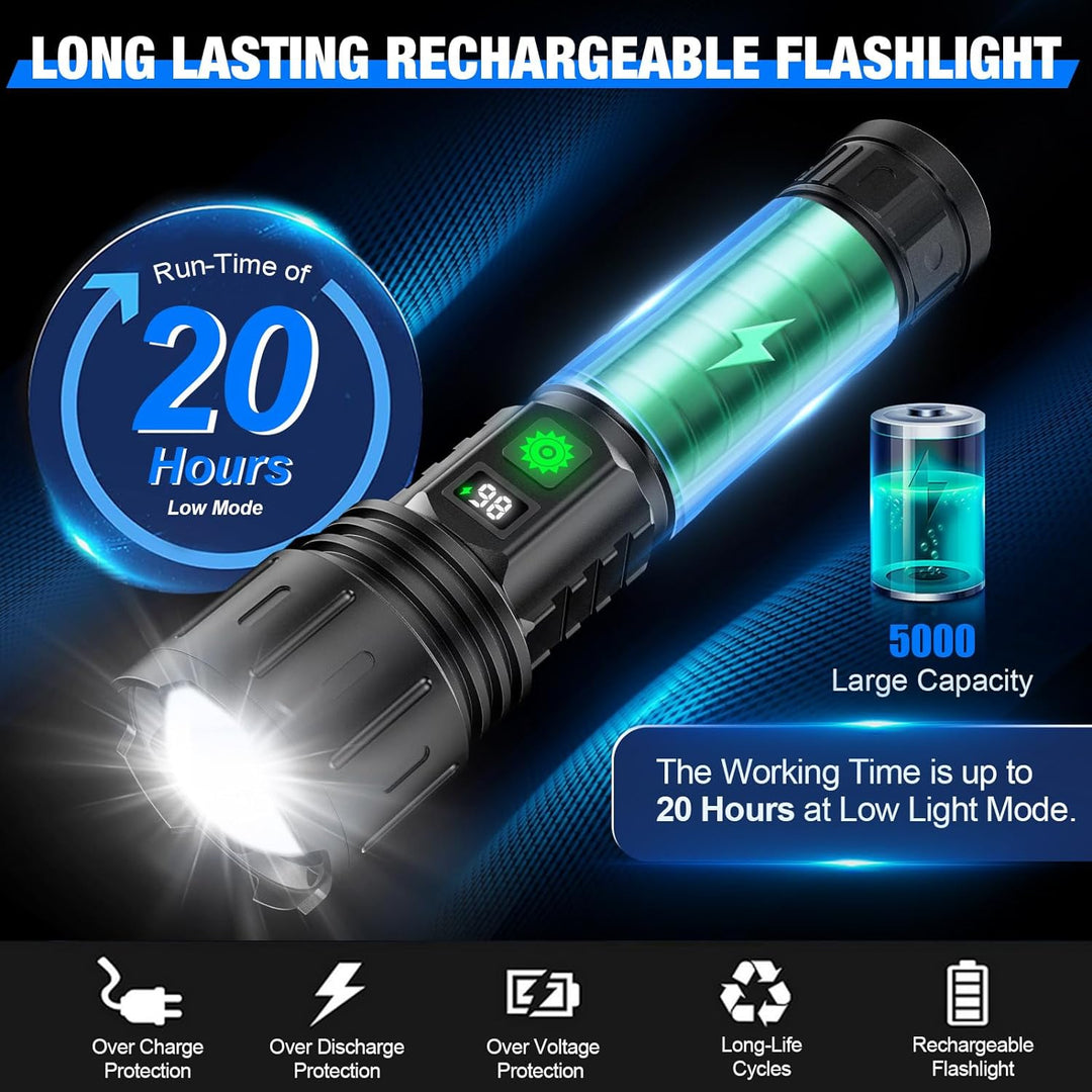 Powerful LED flashlight – up to 100,000 lumens
