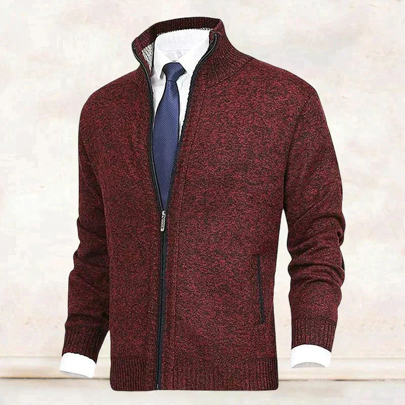 Knitted Zip-Up Cardigan for Men - Theo