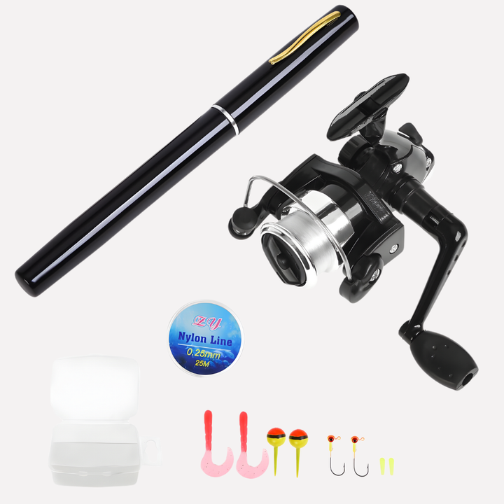 Mini Fishing Rod + Reel, Portable Mini Telescopic Pocket Pen