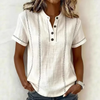 Women's Casual Striped Stand Collar Button Shirt
