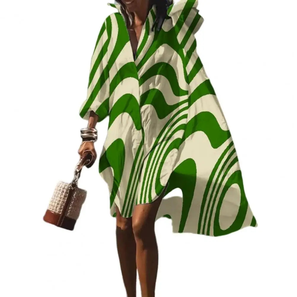 Women's Oversized Summer Dress with Boho Print