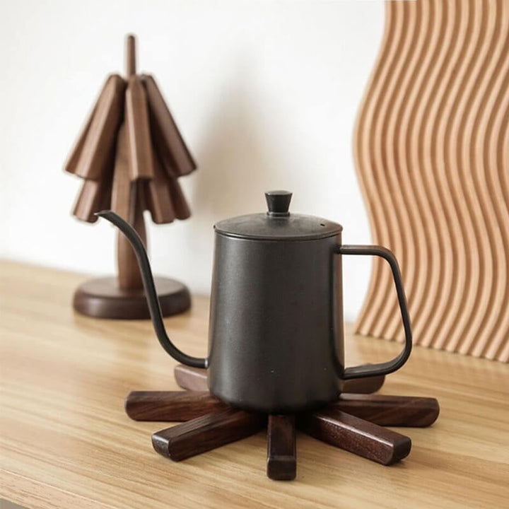 Black Walnut Wood Table Mat – Handcrafted, Heat-Resistant Coaster