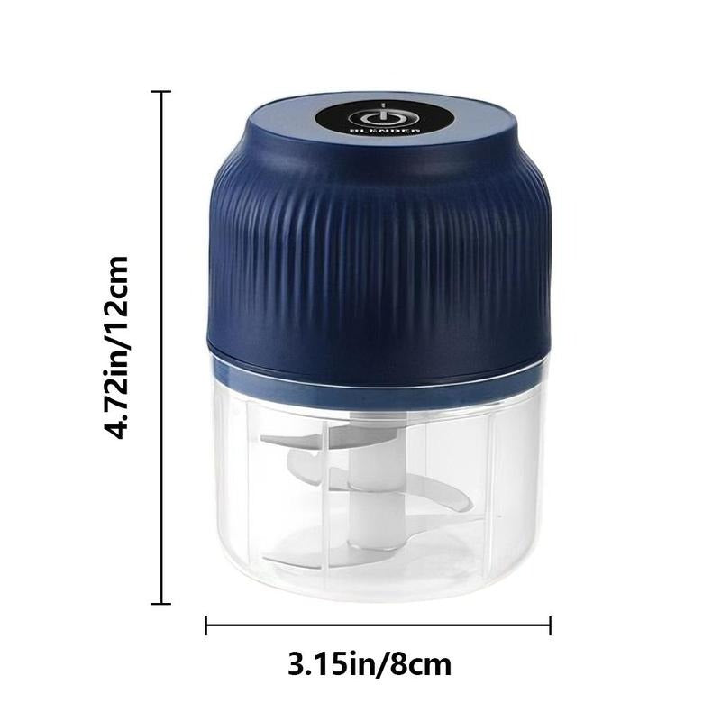 USB Rechargeable Mini Chopper with 4 Stainless Steel Blades, 300 ml Bowl