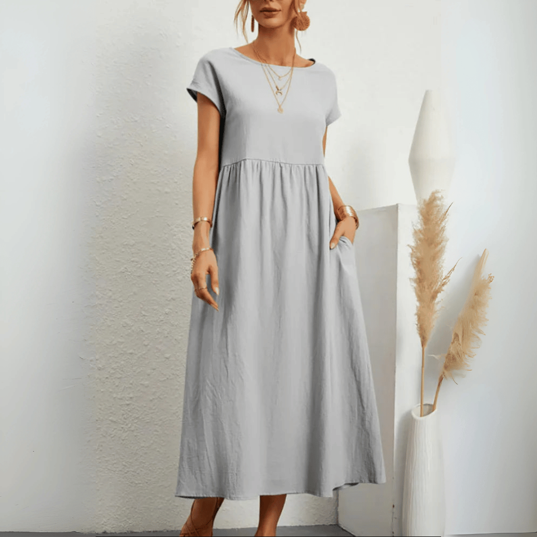 Women’s Vintage Cotton Linen Maxi Dress