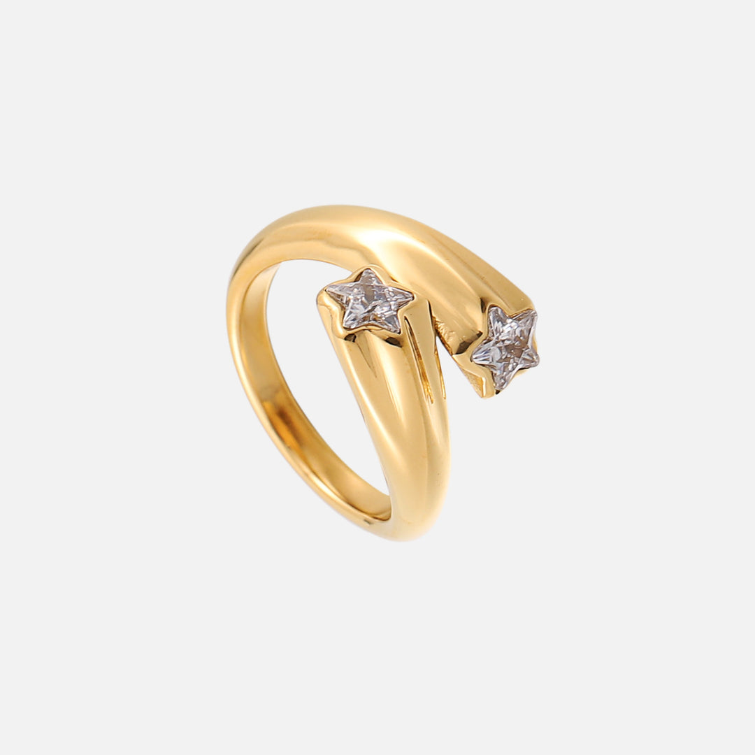 Star Ring – Adjustable Gold Wrap Ring with Star