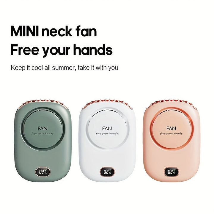 USB Rechargeable Mini Neck Fan – Lightweight with Adjustable Speeds