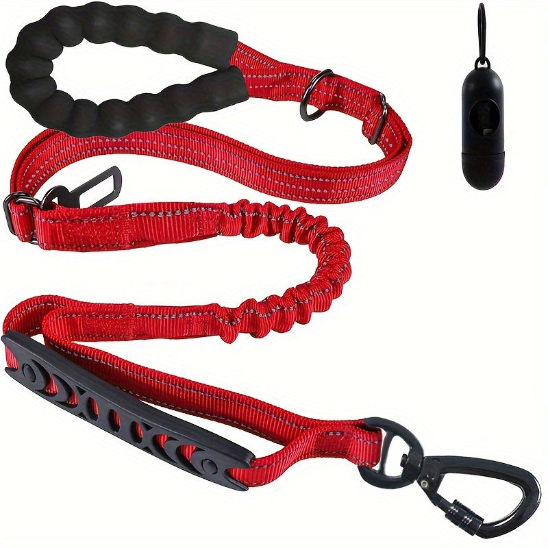 Adjustable Bungee Dog Leash – Shock-Absorbing and Reflective for Large Dogs