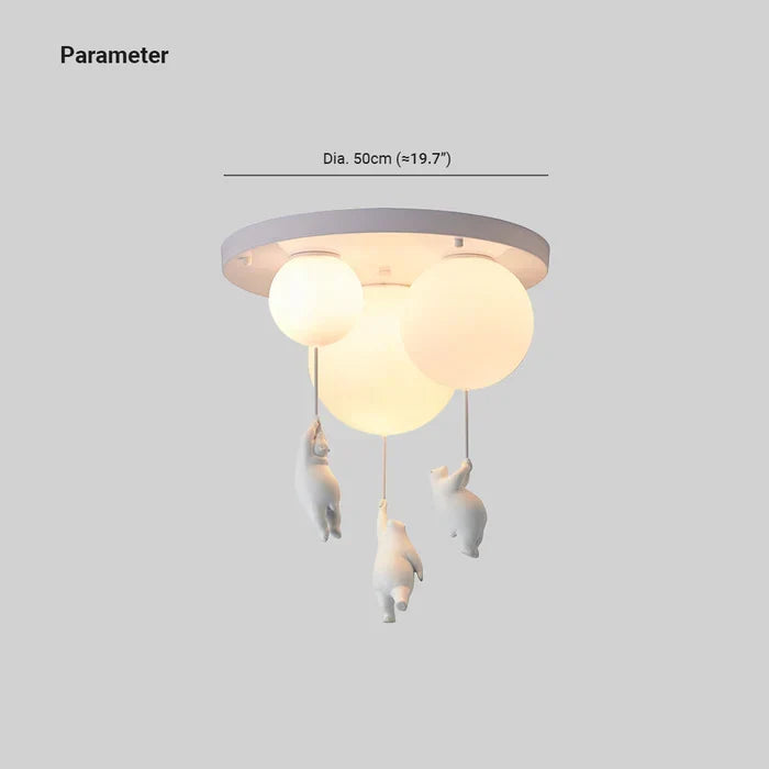 Children's Ceiling Light with Bear and Balloon - CloudBear