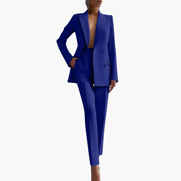 Women’s Suit Set with Blazer and Straight Trousers