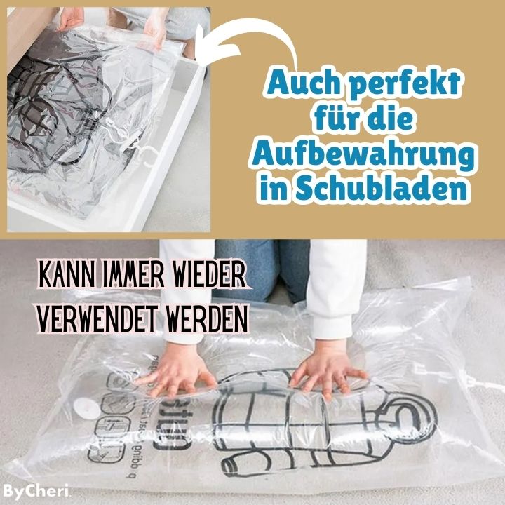 Hanging Vacuum Storage Bags for Space-Saving Wardrobe, 130 x 60 cm, Transparent