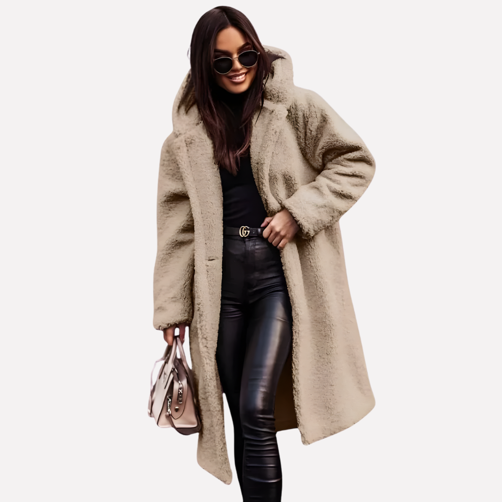 Women’s Hooded Coat with Button Closure