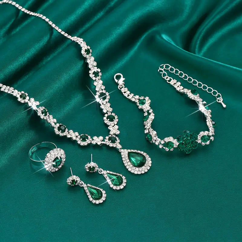Elegant white gold jewelry set with refined details