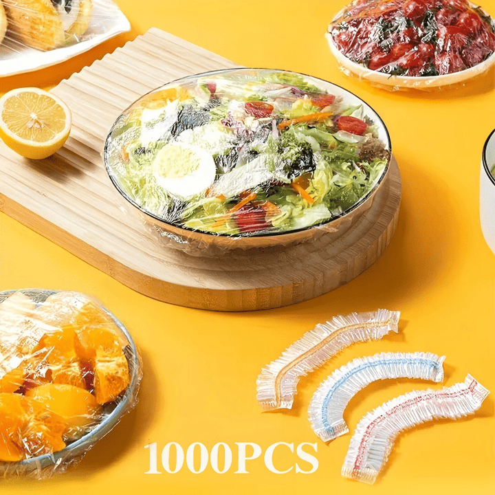 1000 Disposable Elasticated Food Covers, PE Bowl and Plate Covers 35 cm