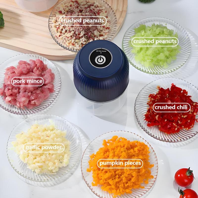 USB Rechargeable Mini Chopper with 4 Stainless Steel Blades, 300 ml Bowl