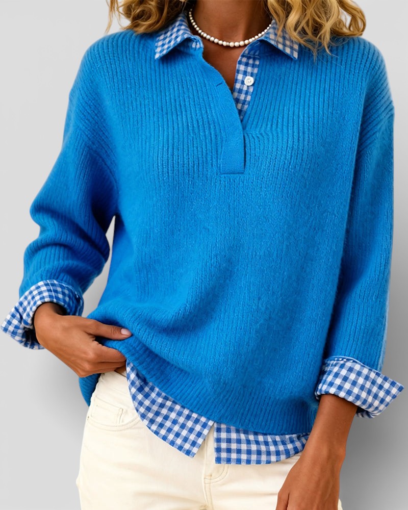 Smart Knitted V-Neck Sweater