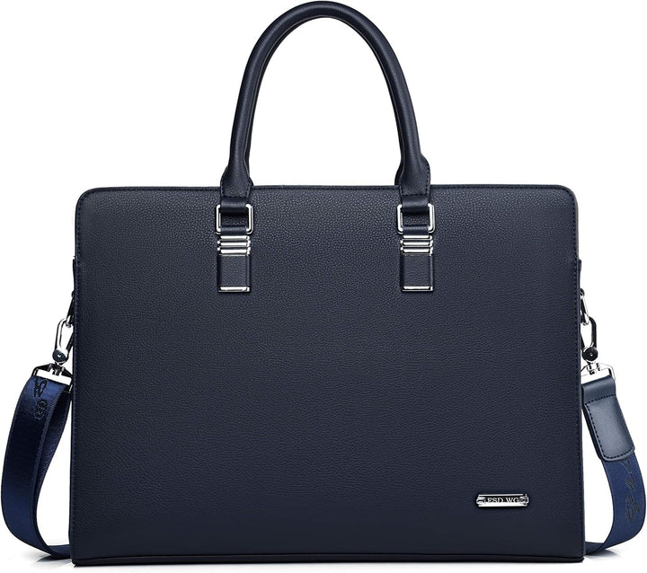 Genuine leather multi-compartment business laptop bag for professionals