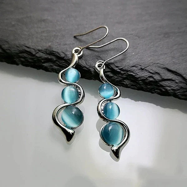 Elegant Blue Cubic Zirconia Earrings