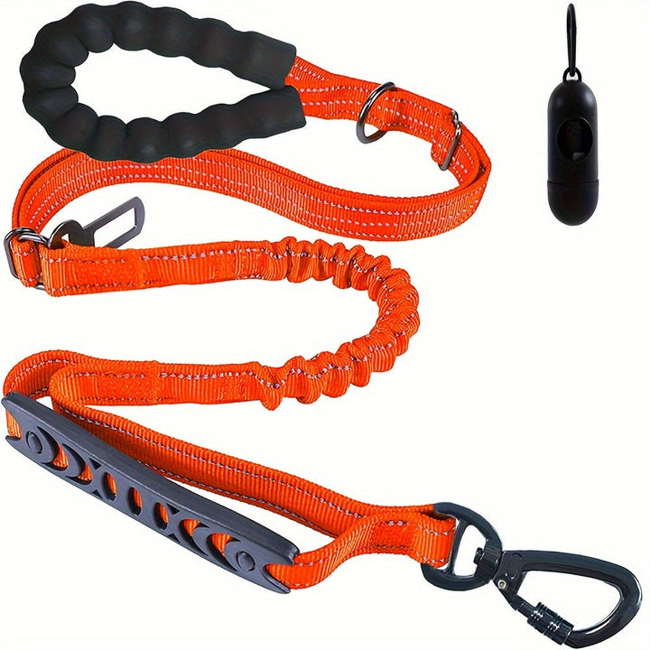 Adjustable Bungee Dog Leash – Shock-Absorbing and Reflective for Large Dogs