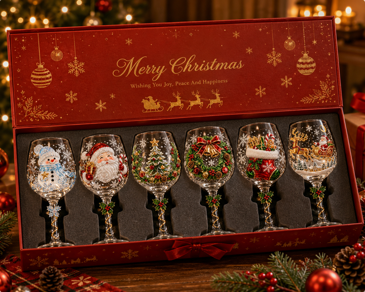 3D Christmas Wine Glasses – Festive Drinking Pleasure with Christmas Charm