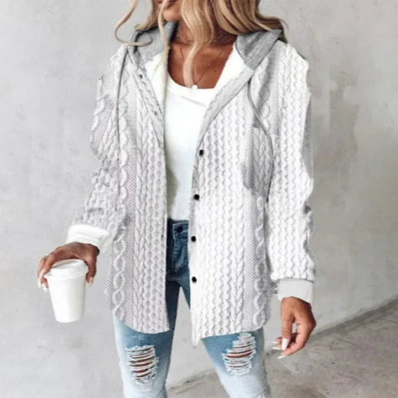 Women's Checked Hooded Coat