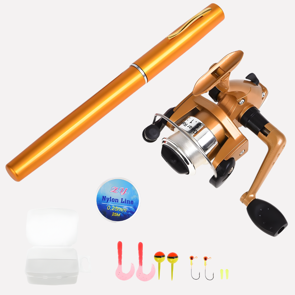 Mini Fishing Rod + Reel, Portable Mini Telescopic Pocket Pen