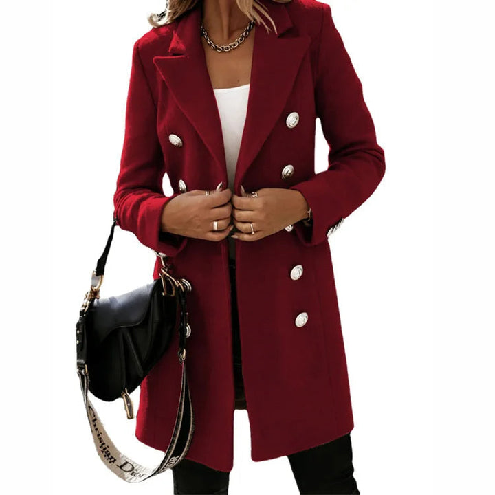 Elegant Long Wool Coat for Women