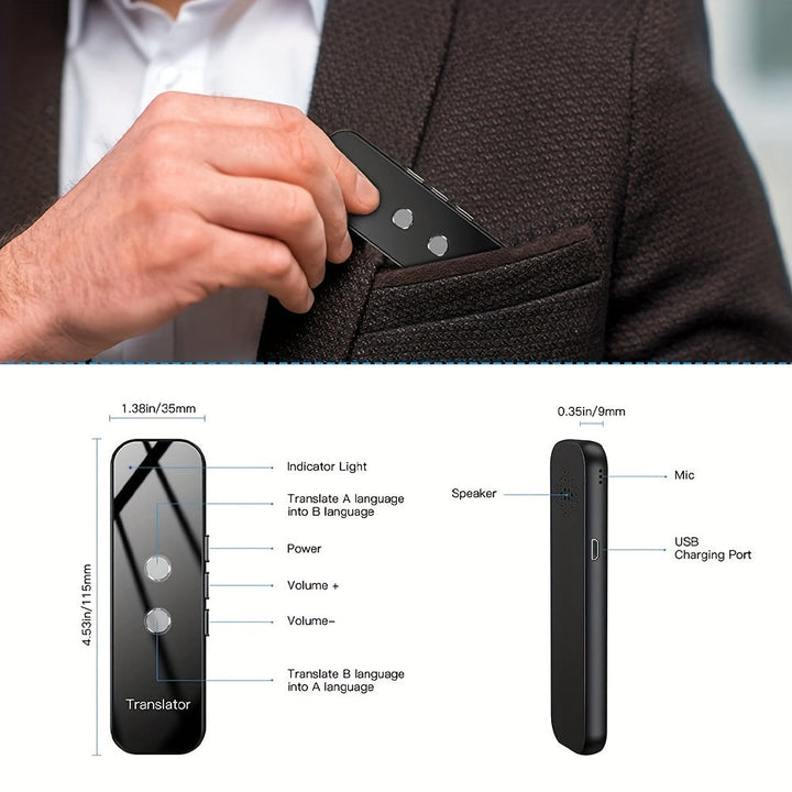 Portable Two-Way Language Translator – USB Rechargeable with Built-In Wi-Fi
