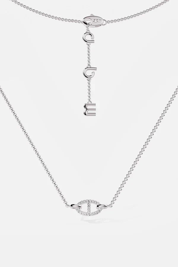 Soft shine white gold necklace with delicate link